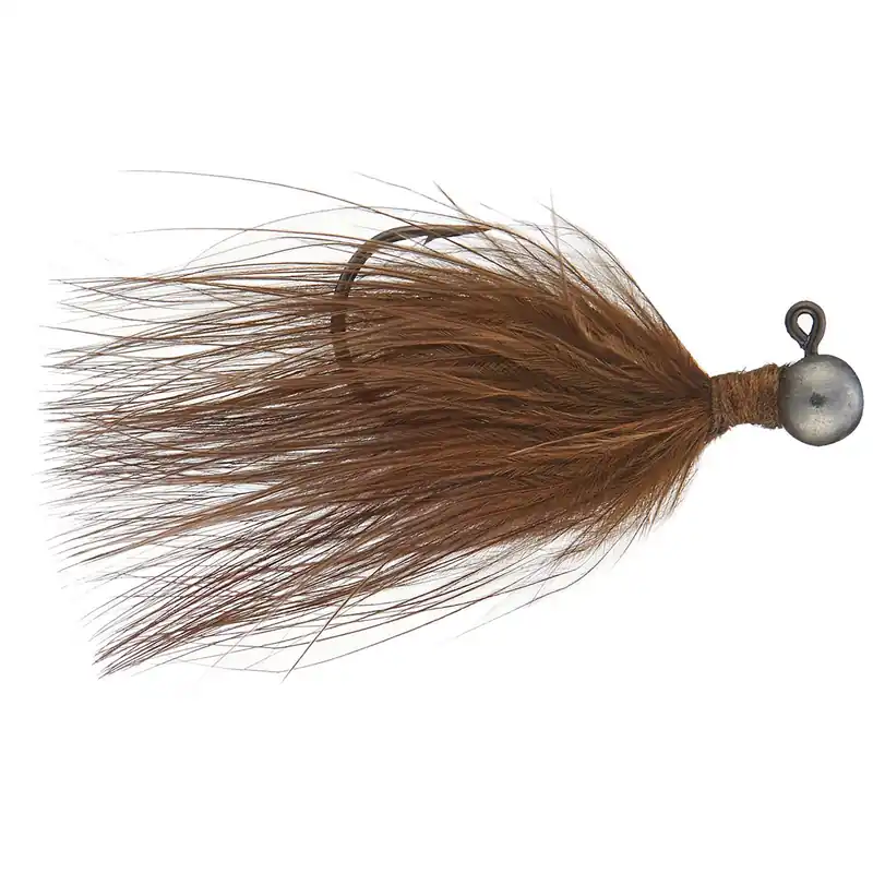 Queen Tackle L.S. Tungsten Ping Hair Jig 2pk Brown 1/16 Oz