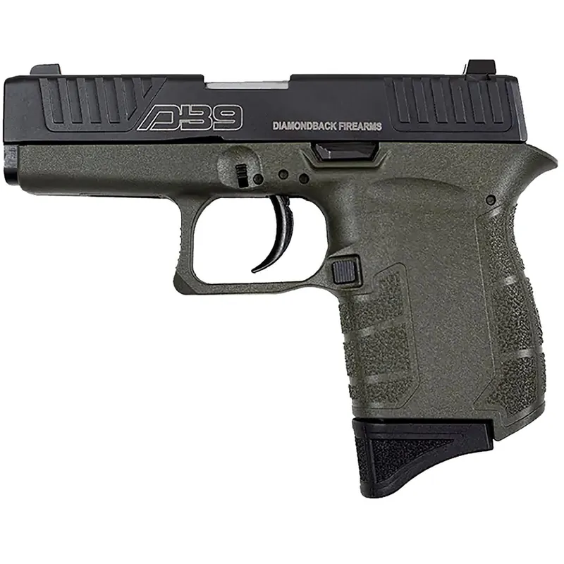 Diamondback DB0200P101 DB9 Gen4 Micro-Compact Frame 9mm Luger 6+1, 3.10" Stainless Steel Barrel, Black Nitride Serrated Stainless Steel Slide, OD Green Polymer Frame & Grip