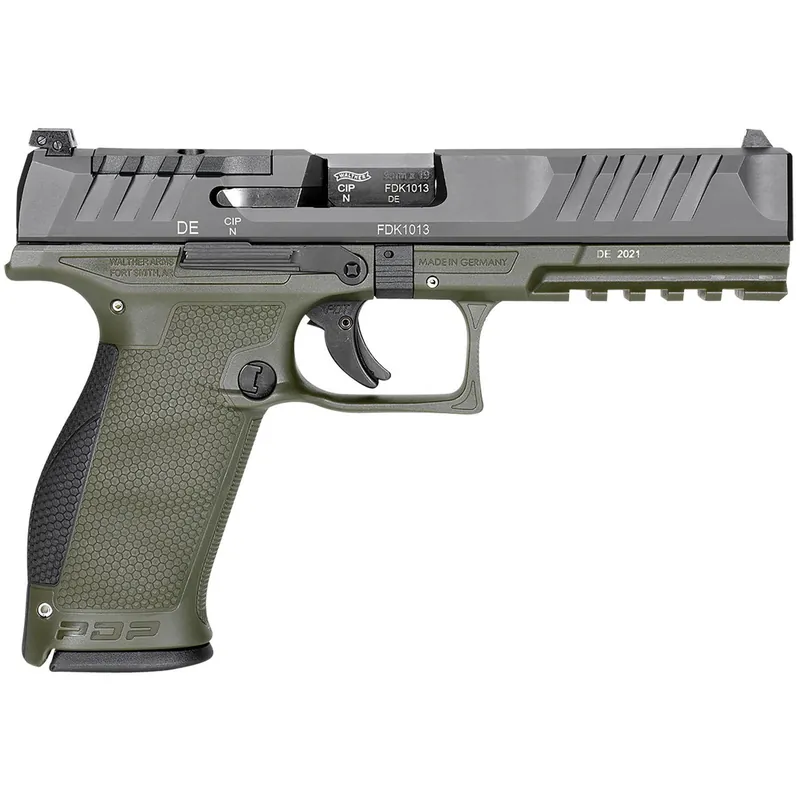Walther Arms 2858398 PDP Optic Ready 9mm Luger 5" 18+1 Black Steel Slide Performance Duty Textured Polymer Grip (Full Size)