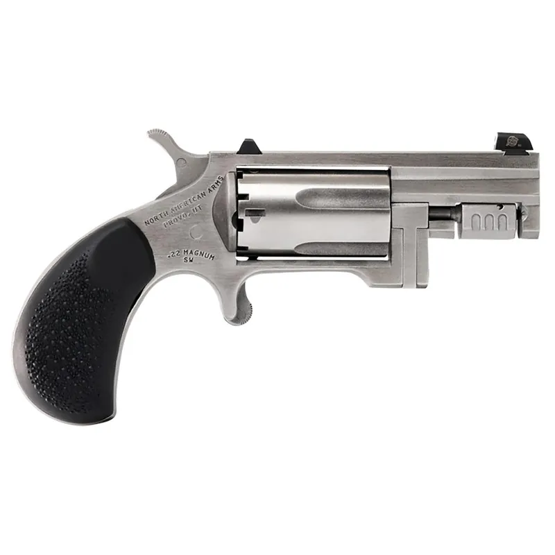 North American Arms SNT Sentinel 22 WMR 5 Shot 1.42" Matte Stainless Steel Barrel, Stainless Cylinder, Matte Stainless Steel Frame, Slip-on Rubber Pebble Grip, Exposed Hammer