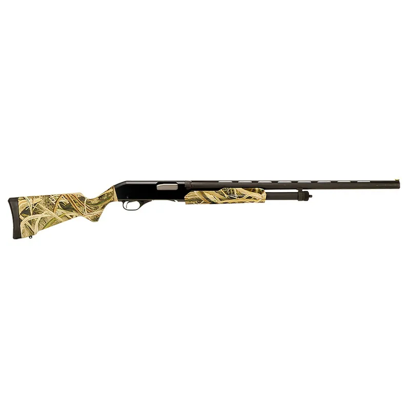 Stevens 22563 320 Field Compact 12 Gauge Pump 3" 5+1 26" Matte Black Vent Rib Barrel, Matte Black Aluminum Drilled & Tapped Receiver, Fixed Mossy Oak Shadow Grass Blades Synthetic Stock, Ambidextrous