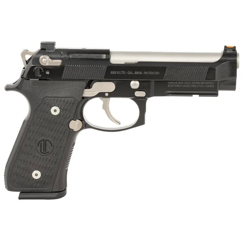 Langdon Tactical Tech LTT92ECB Beretta 92 Elite 9mm Luger 18+1 4.70" Target Crown Steel Barrel, Black Serrated Steel Slide, Black Frame w/Picatinny Rail, Black VZ G10 Grip