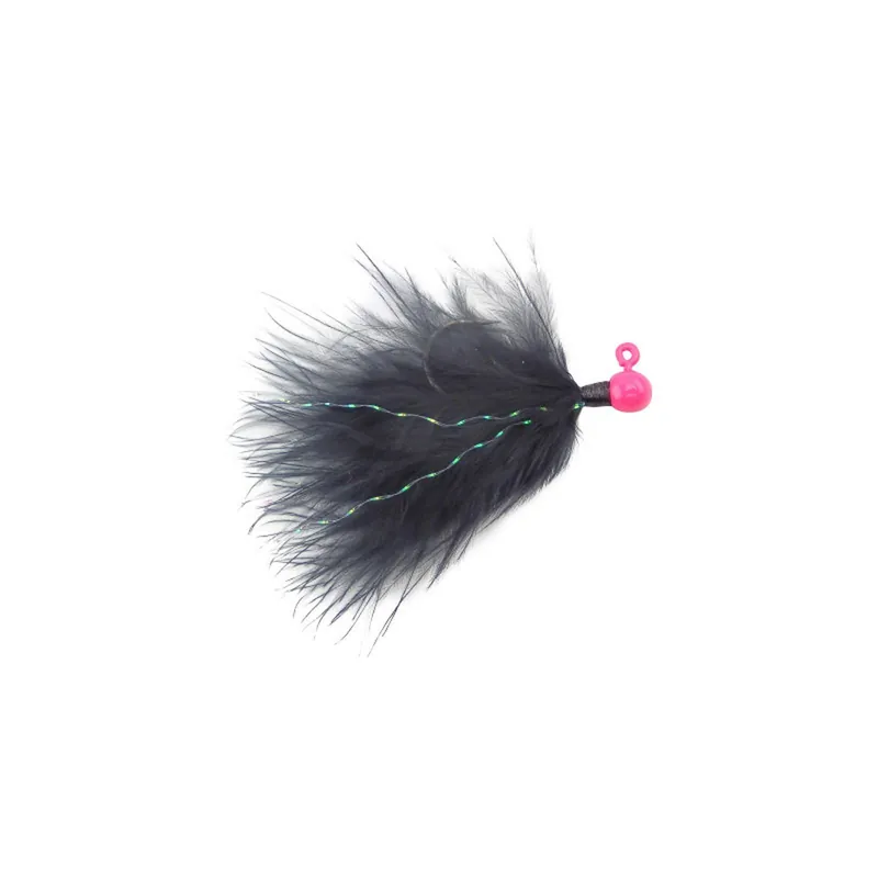 Voodoo Custom Tackle Marabou Jig Hot Pink Black 1/32oz