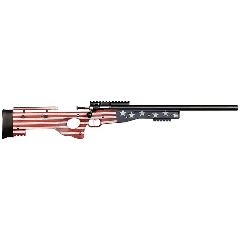 Crickett KSA2150-OG Precision Full Size 22 LR Single Shot 16.10" Blued Threaded Bull Barrel, Blued Crickettinny Rail Steel Receiver, Old Glory Synthetic Adj LOP Stock