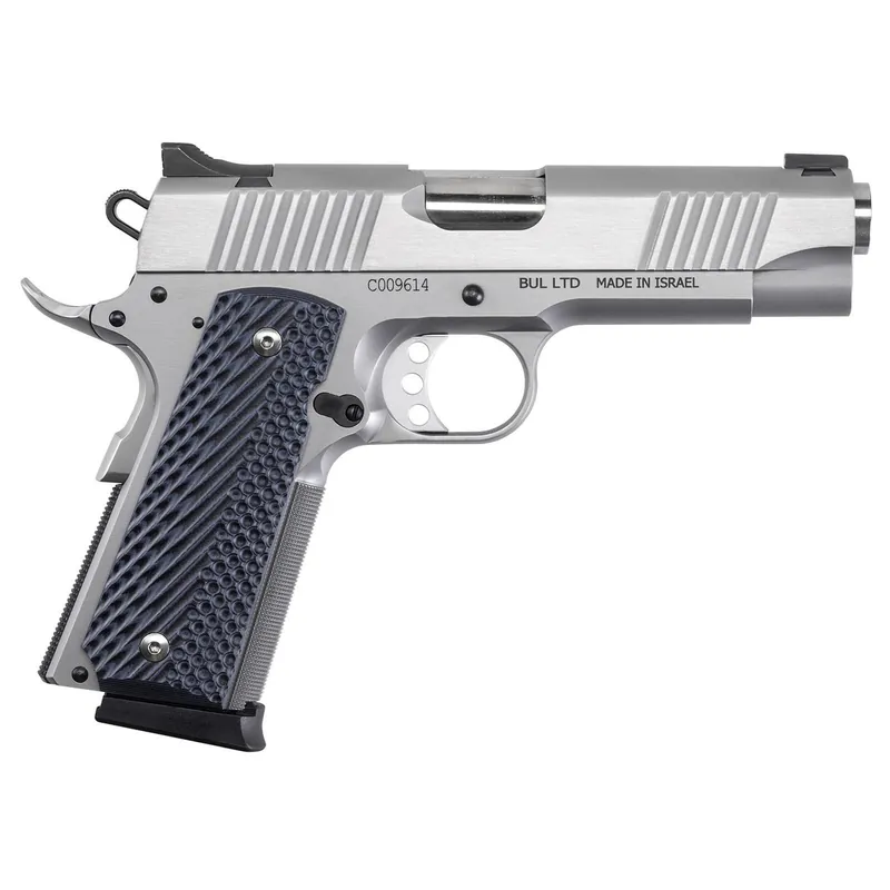 Magnum Research DE1911CSS Desert Eagle 1911 C 45 ACP 8+1, 4.30" Stainless Steel Bull Barrel, Matte Stainless Steel Serrated Slide & Frame w/Beavertail, Black/Gray G10 Grip, Grip Safety, Right Hand