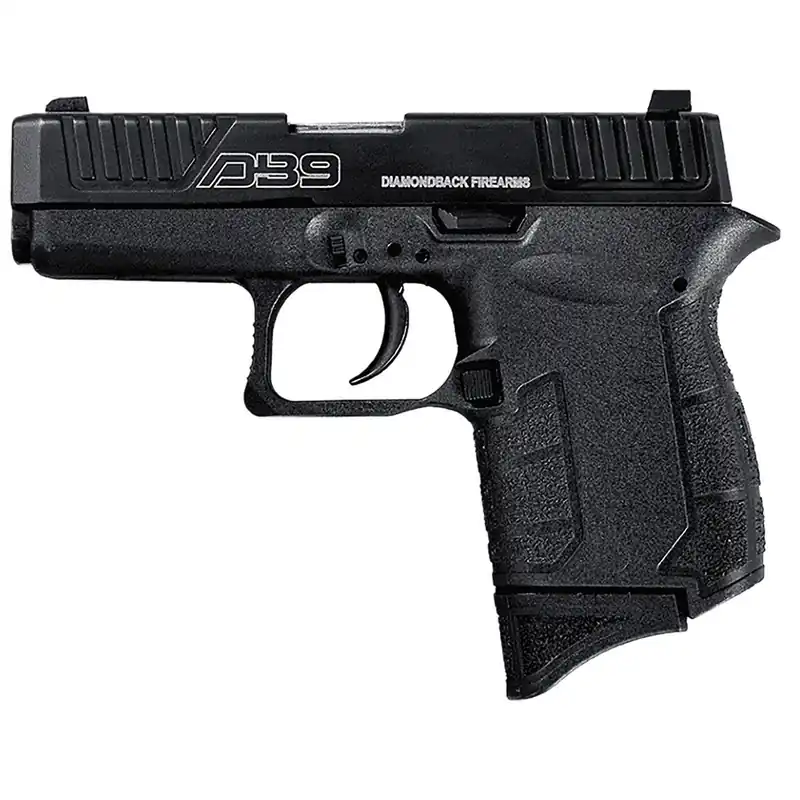 Diamondback DB0200P001 DB9 Gen4 Micro-Compact Frame 9mm Luger 6+1, 3.10" Stainless Steel Barrel, Black Serrated Stainless Steel Slide, Black Polymer Frame w/Beavertail & Grip