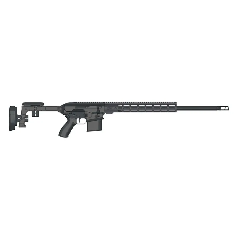Bushmaster 0110001BLK BA30 308 Win 10+1 24" Black Threaded Barrel, Black Hard Coat Anodized 14" M-LOK Handguard, Black Aluminum Folding Chassis Stock, AR Style Grip, Ambidextrous