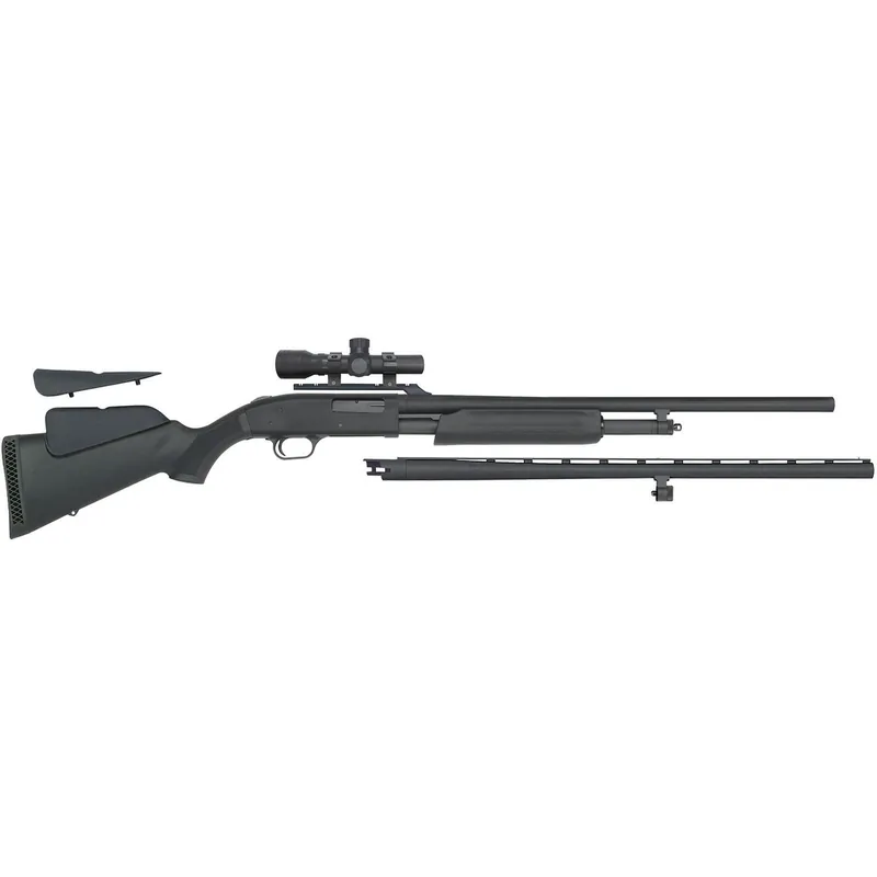 Mossberg 54047 500 Field/Deer Pump 20 Gauge 5+1 3" 26" Vent Rib/24" Slugster Barrels, Matte Blued Metal Finish, Synthetic Dual Comb Stock, Includes Accu-Set Chokes & Dead Ringer 2.5x20mm Scope