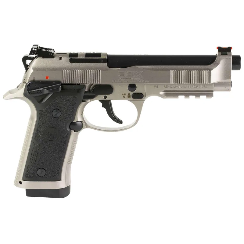 Beretta USA J92XPC020 92X PCO Full Size Frame 9mm Luger 10+1, 4.90" Black Barrel, Gray Nistan Optic Ready/Serrated Steel Slide & Frame w/Beavertail & Picatinny Rail