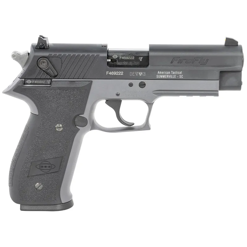 GSG GERG2210FFS FireFly 22 LR 10+1 4" Black Serrated Slide, Smoke Zinc Alloy w/Accessory Rail Frame, Black Polymer Grip