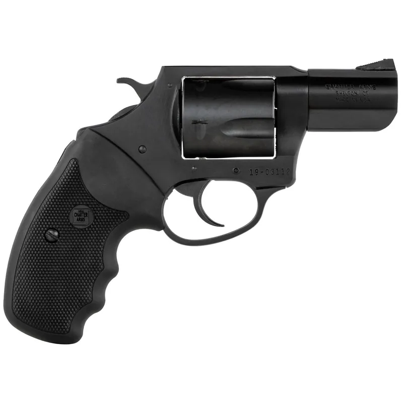 Charter Arms 63520 Mag Pug Large 357 Mag, 5 Shot 2.20" Black Nitride Steel Barrel, Cylinder & Frame w/Black Finger Grooved Rubber Grip