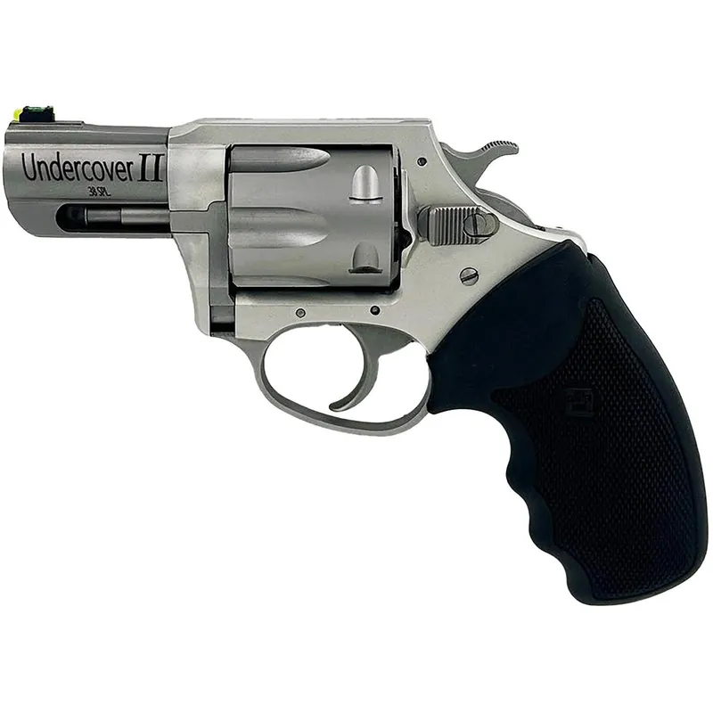 Charter Arms 53620 Undercover II Large 38 Special, 6 Shot 2.20" Matte Stainless Steel Barrel & Cylinder, Anodized Aluminum Frame w/Black Finger Grooved Rubber Grip, Exposed Hammer