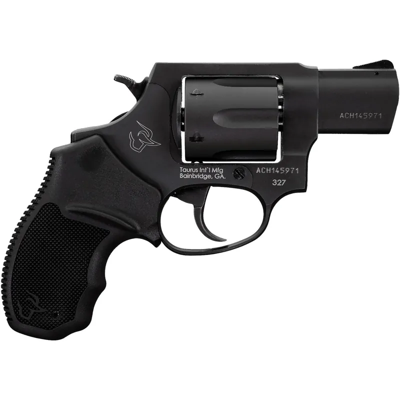 Taurus 232721 327 Small Frame 327 Federal Mag 6rd 2" Matte Black Carbon Steel Barrel, Cylinder & Frame, Black Finger Groove Rubber Grip, Hammer Safety