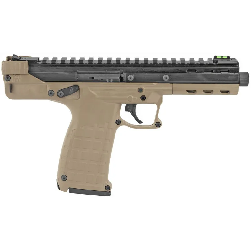 Kel-Tec CP33TAN CP33 22 LR 33+1 5.50" Black Ported/Threaded Barrel, Black Serrated/Optic Ready Slide, Tan Polymer Frame w/Picatinny Rail, Black Polymer Grip Ambidextrous