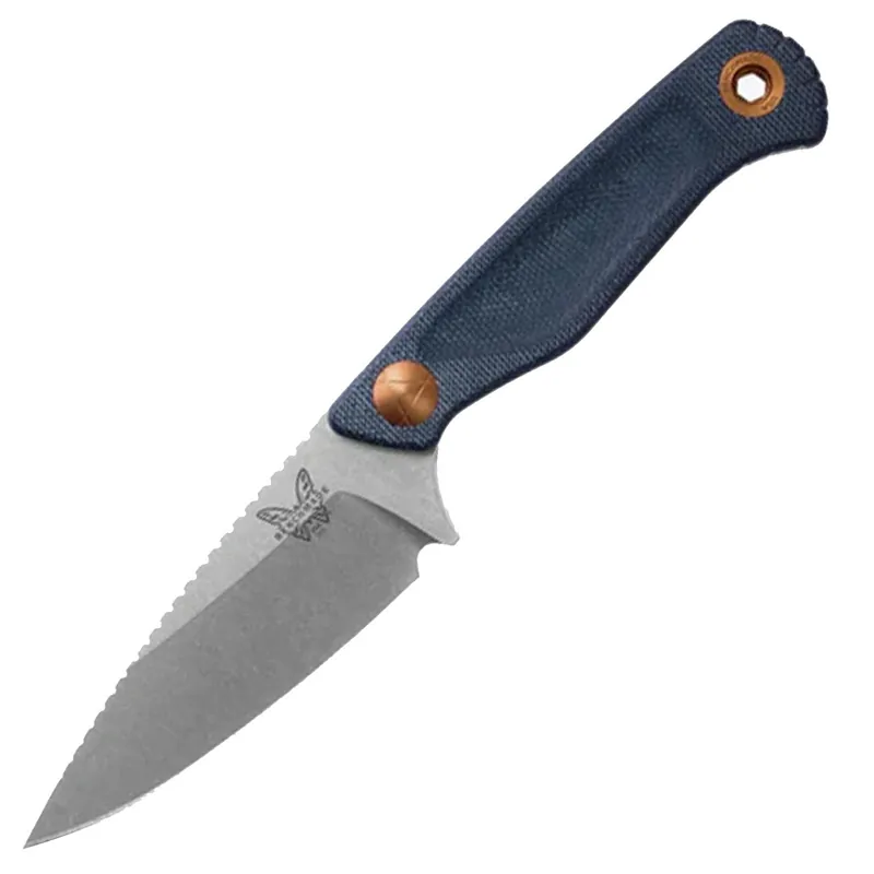 Benchmade Dacian Blue Denim Micarta 3.54" Fixed Spear-Point Blade