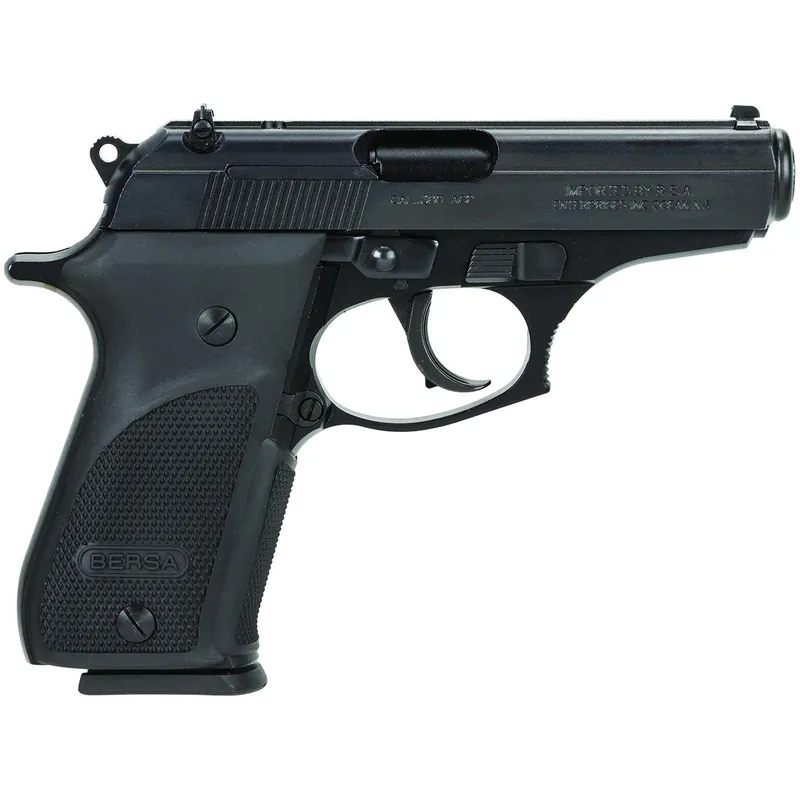 Bersa THUN380PM15 Thunder Plus Sub-Compact Frame 380 ACP 15+1, 3.50" Black Steel Barrel, Matte Black Serrated Steel Slide & Aluminum Frame w/Beavertail, Black Right Hand