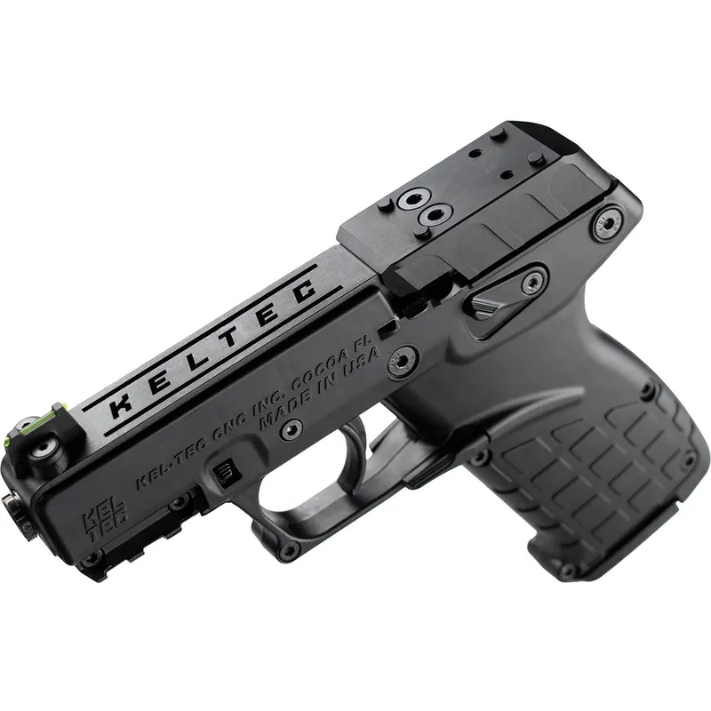 Kel-Tec P17BBLKOR P17 22 LR 16+1 3.80" Black Steel Barrel, Black Optic Ready/Serrated Slide, Black Polymer Frame w/Picatinny Rail, Textured Grip