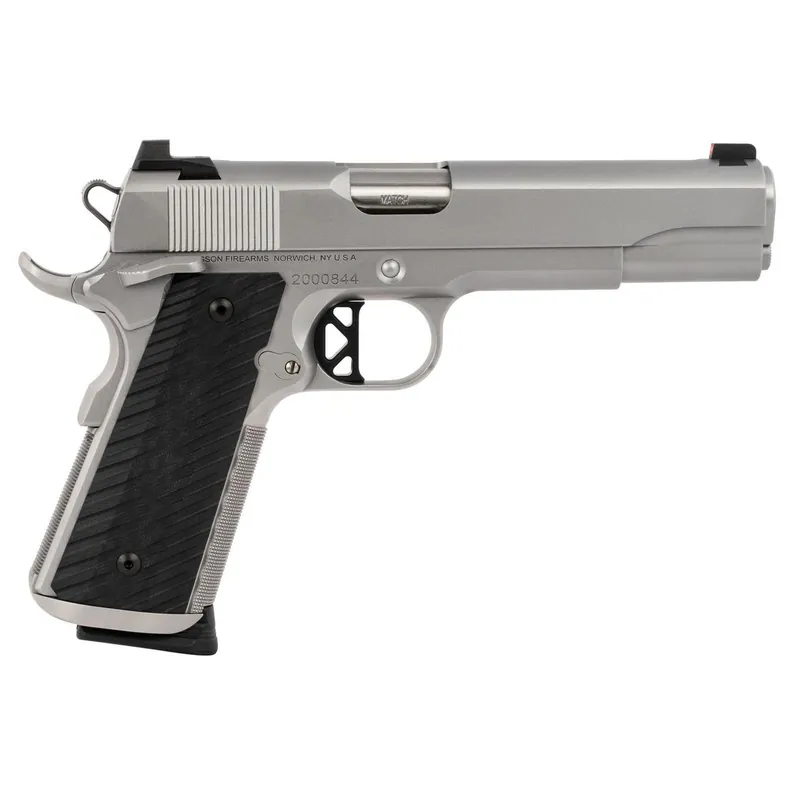 Dan Wesson 01824 Valor 45 ACP 8+1 5" Stainless Steel Barrel, Bead Blasted Serrated Stainless Steel Slide & Frame w/Beavertail & Picatinny Rail, Black G10 Grip, Ambidextrous