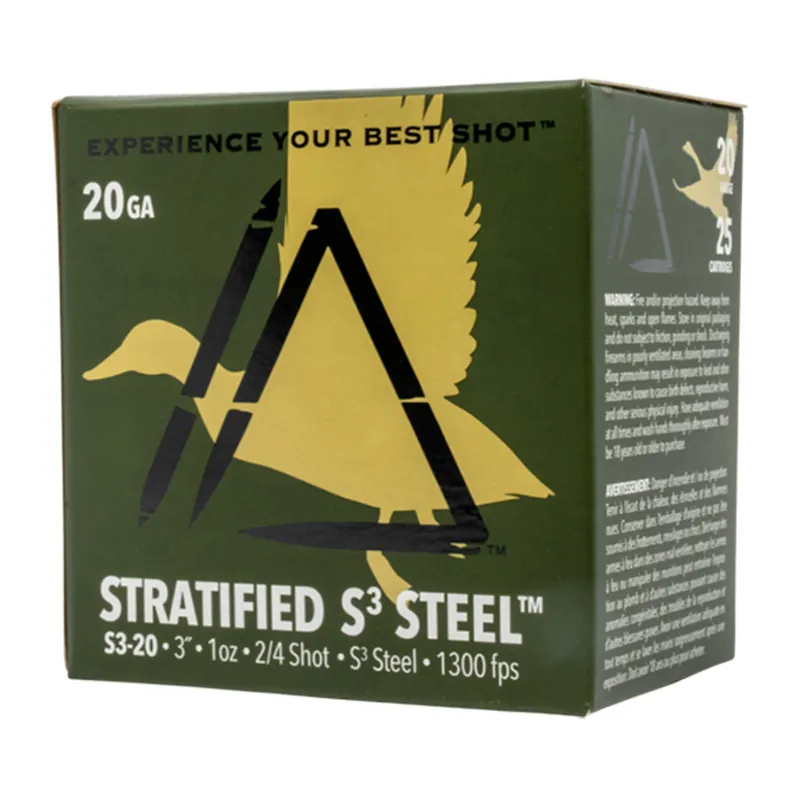 Apex Stratified Series 1300fps 20 Gauge 3" 1oz 2 and 4 Blended Steel Shot 25 Rounds
