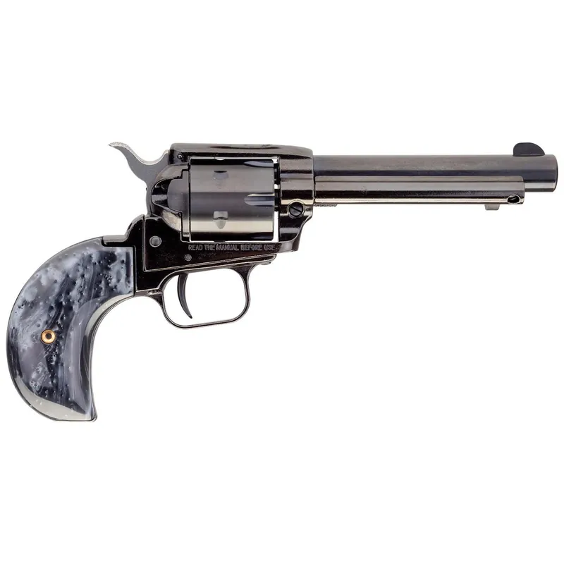 Heritage Mfg RR22MB4BHBPRL Rough Rider 22 LR 22 WMR 6 Shot 4.75" Black Oxide Steel Barrel, Black Oxide Frame Zinc Alloy Frame, Black Oxide Cylinder, Altamont Black Pearl Grip, Exposed Hammer