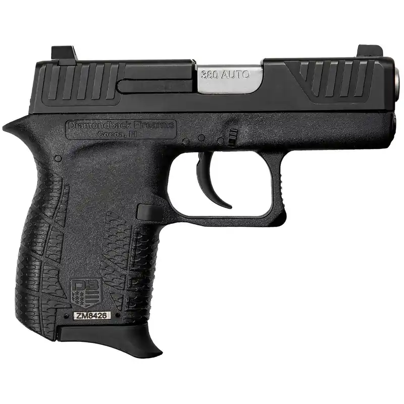 Diamondback DB0100E002 DB380 Gen4 Micro-Compact Frame 380 ACP 6+1, 2.80" Stainless Steel Barrel, Black Nitride Serrated Stainless Steel Slide, Black Polymer Frame w/Beavertail & Grip