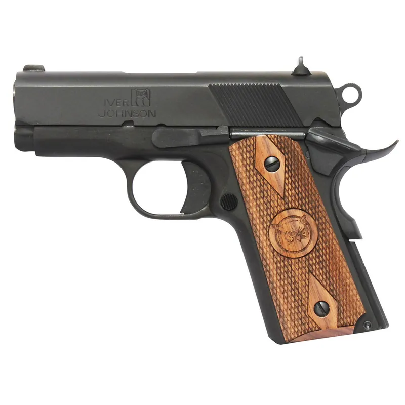 Iver Johnson Arms THRASHER Thrasher 45 ACP 7+1 3.13" Black Bull Barrel, Matte Blued Serrated Steel Slide & Frame w/Beavertail, Walnut Large Diamond Grip