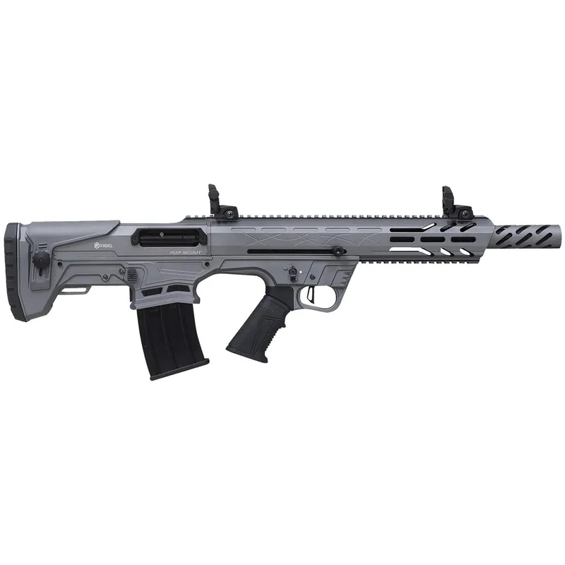 Citadel FRPS1218TG Pup Scout 12 Gauge Semi-Auto 3" 5+1 18.50" Gray Steel Barrel, Picatinny Rail Aluminum Receiver, Picatinny Handguards, Gray Adj Cheek Riser Synthetic Stock, Black Polymer Grip