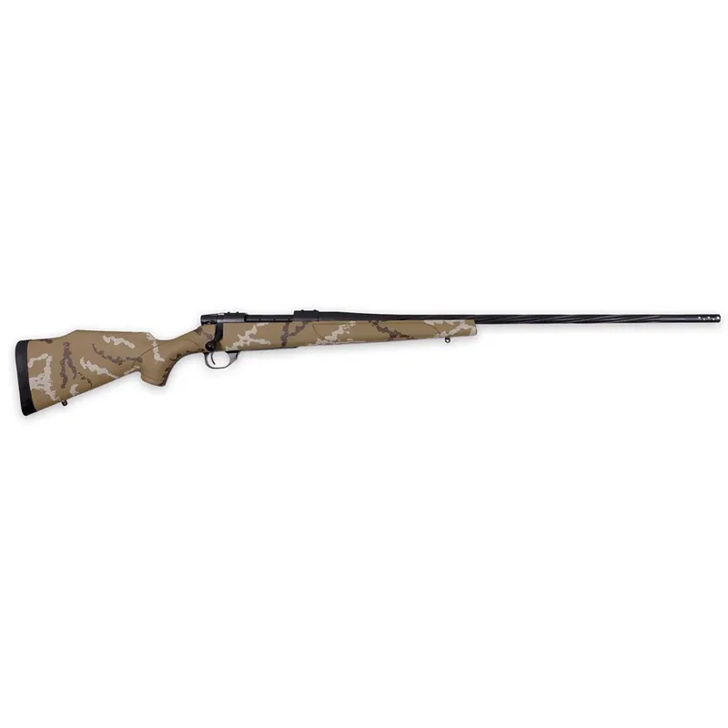 Weatherby VHH300NR6B Vanguard Outfitter Full Size 300 Win Mag 3+1 26" Black Cerakote 2 Fluted/Threaded Barrel & Drilled & Tapped Steel Receiver. Tan w/Brown & White Sponge Monte Carlo Synthetic Stock