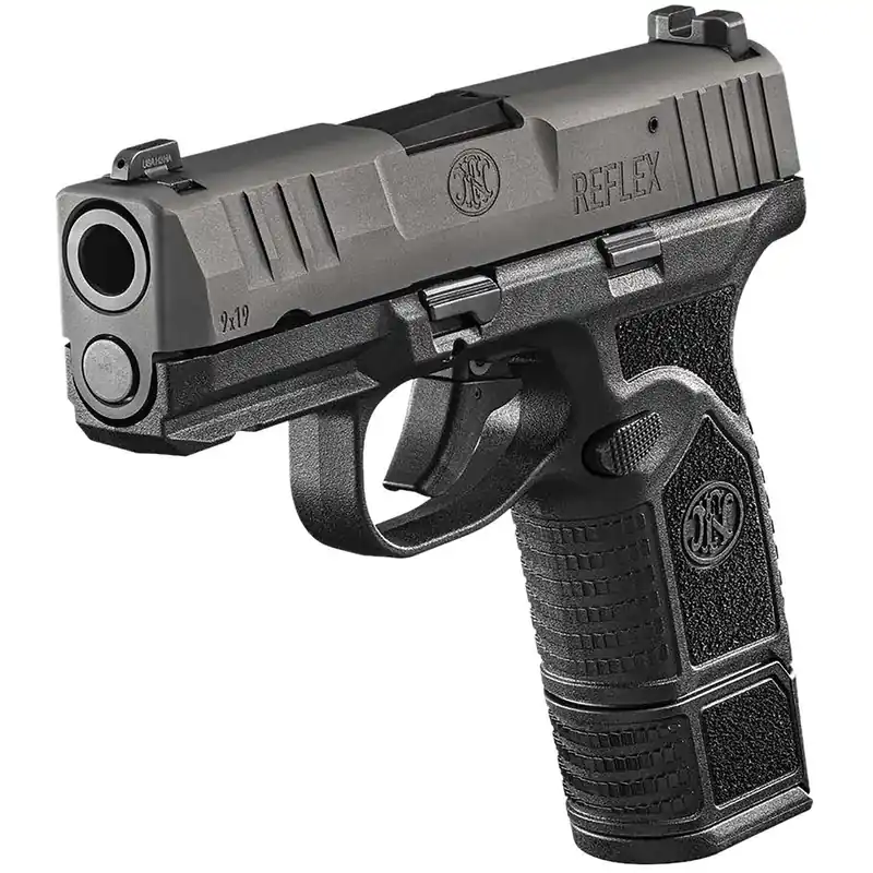 FN 66101416 Reflex 9mm Luger 15+1 11+1 3.30" Micro-Compact Frame Black PVD Serrated Steel Slide w/Picatinny Rail Stippled Grip Ambidextrous