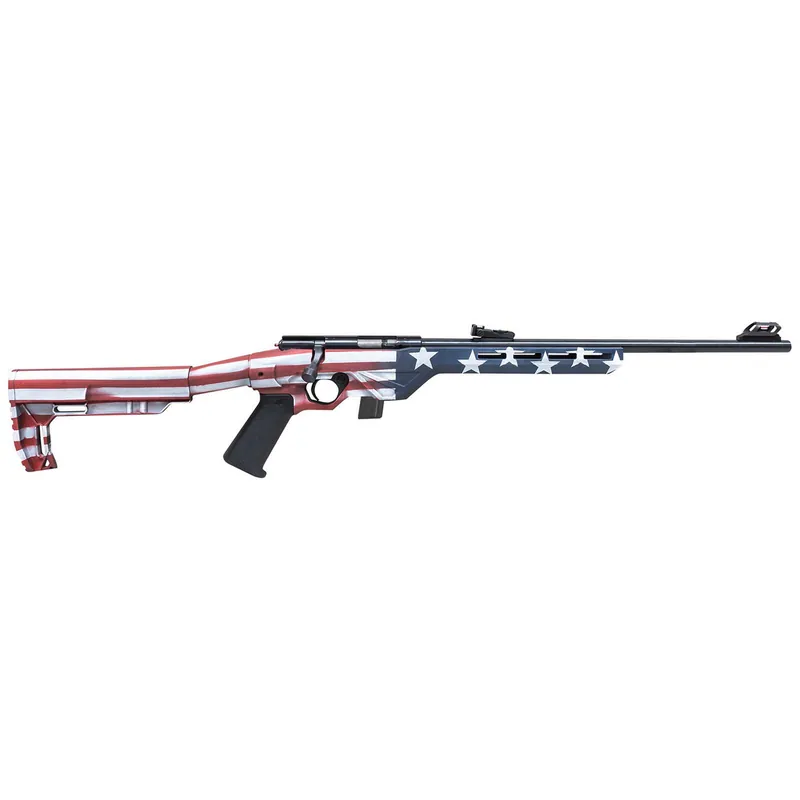 Citadel CIT22LRBLTUSA Trakr 22 LR 10+1 18" Blued Steel Barrel & Receiver, American Flag Synthetic Stock
