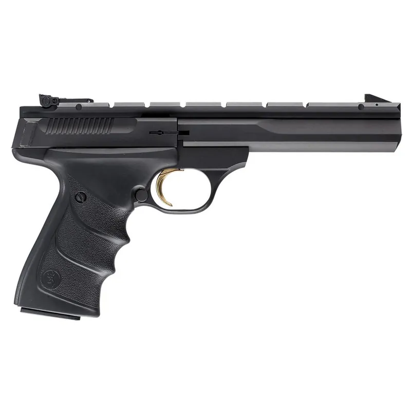Browning 051421490 Buck Mark Contour *CA Compliant 22 LR 10+1 5.50" Black Contoured Barrel, Matte Blued Aluminum Frame & Receiver w/Rail, Black Overmolded Grip, Right Hand
