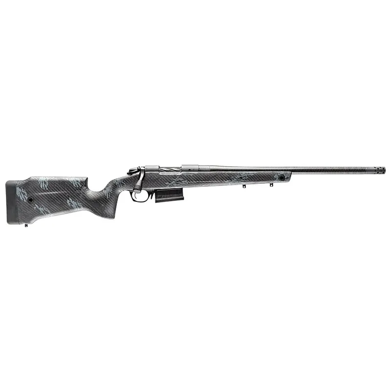 Bergara Rifles B14SM759CF B-14 Crest 6.5 PRC 3+1 20" Sniper Gray Cerakote 5 Contour Threaded Barrel, Sniper Gray Cerakote Steel Receiver, Black & Gray Sponge Fixed Carbon Fiber Stock