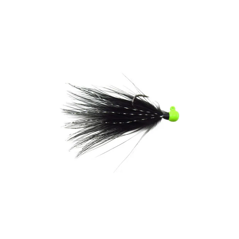 Voodoo Custom Tackle Marabou Jig Green Chartreuse Black 1/64oz