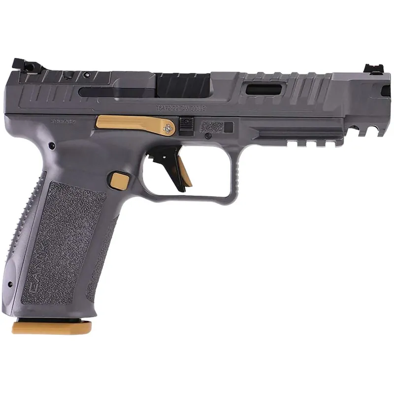 Canik HG6771TN SFx Rival 9mm Luger 10+1 5" Black Steel Barrel, Rival Gray Optic Cut/Serrated Steel Slide, Canik Grey Polymer Frame w/Picatinny Rail, Rival Grey Polymer Grip