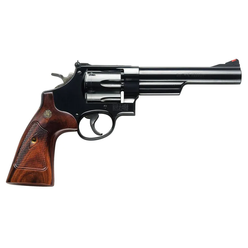 Smith & Wesson 150481 Model 57 Classic 41 Rem Mag Blued Carbon Steel 6" Barrel, 6rd Cylinder & N-Frame, Checkered Square Butt Walnut Grip, Color Case Wide Spur Hammer