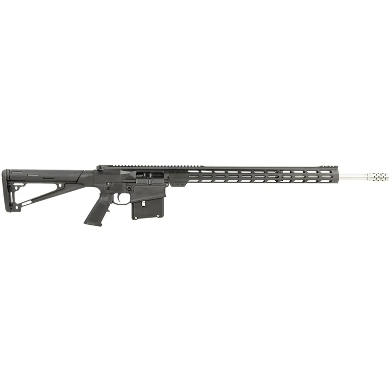 Great Lakes Firearms GL10LA7REMSSBLK AR-10 7mm Rem Mag 5+1 24", Black, 20" M-Lok Handguard Fixed Hogue OverMolded Stock, A2 Grip, Muzzle Brake