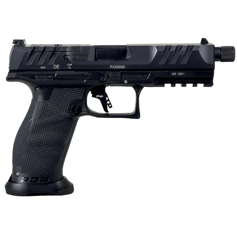 Walther Arms 2858142 PDP Pro SD 9mm Luger 10+1 5.10" Threaded Barrel, Black, Optic Cut/Serrated Slide, Polymer Frame with Pic. Rail, Performance Duty Grip, Flared Magwell