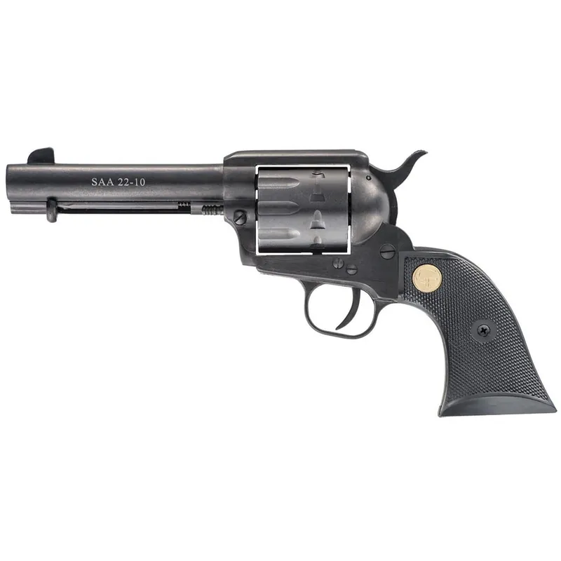 Chiappa Firearms CF340155 SAA 1873 Medium Frame 22 LR 10 Shot, 4.75" Blued Steel Barrel, Blued Steel Frame, Blued Cylinder, Black Plastic Grip, Exposed Hammer