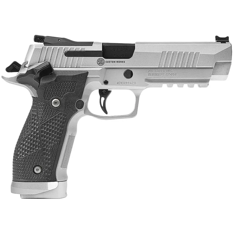 Sig Sauer 226X59STAS10 P226 XFive STAS Full Size 9mm Luger 10+1 5" Steel Bull Barrel, Stainless Optic Ready/Serrated Steel Slide w/Picatinny Rail & Beavertail Frame, Black Piranha G10 Grips Right Hand
