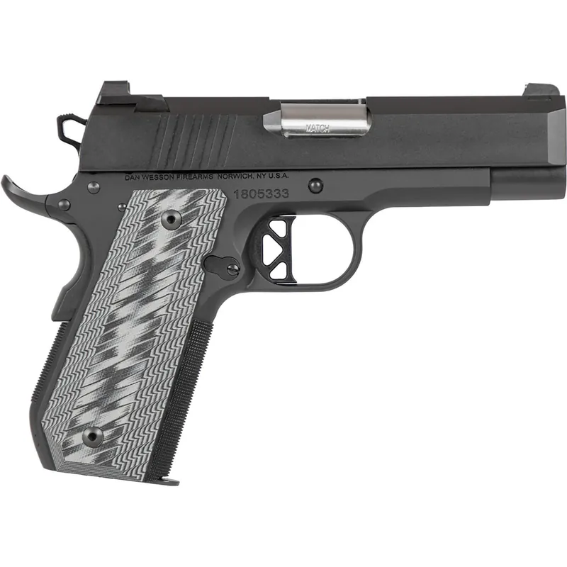 Dan Wesson 01884 EPC 9mm Luger 9+1 4" Stainless Bull Barrel Black Duty Serrated Stainless Steel Slide Black Aluminum Frame wBeavertail Black/Gray G10 Grip