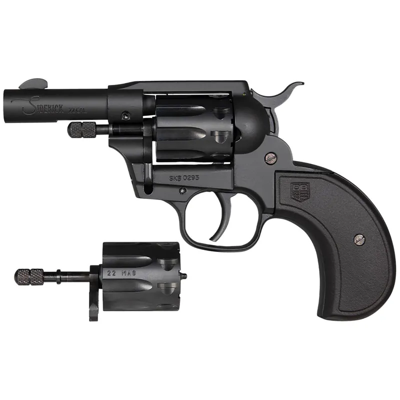Diamondback DB0600A001 Sidekick 22 LR/22 Mag 9 Shot 3" Black Cerakote Steel Barrel & Cylinder, Zinc Alloy Frame, Black Birdshead Polymer Grip, Hammer Safety, Exposed Hammer