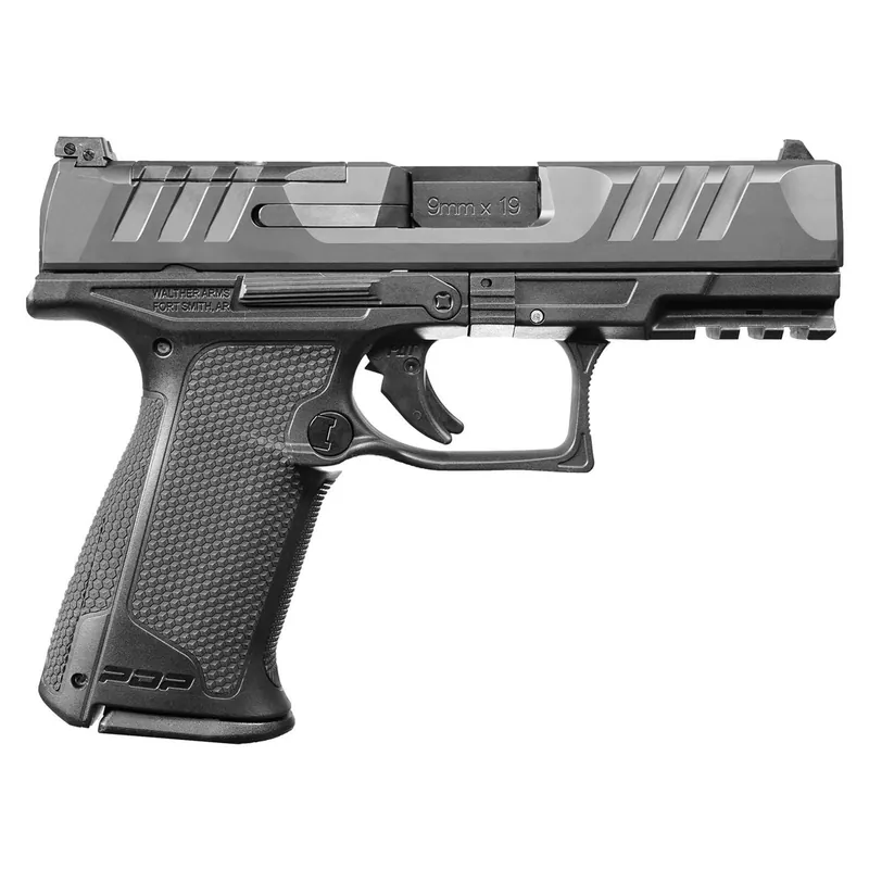 Walther Arms 2871831 PDP F-Series 9mm Luger 10+1 4" Black Steel Barrel, Black Optic Ready/Serrated Slide, Black Polymer Frame w/Picatinny Rail, Black Performance Duty Texture Grips, Ambidextrous