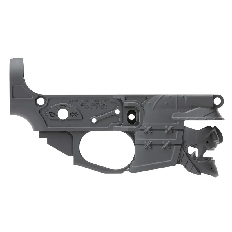 Spikes STLB630 Rare Breed Samurai Stripped Lower Receiver Multi-Caliber 7075-T6 Aluminum Black Anodized for AR-15
