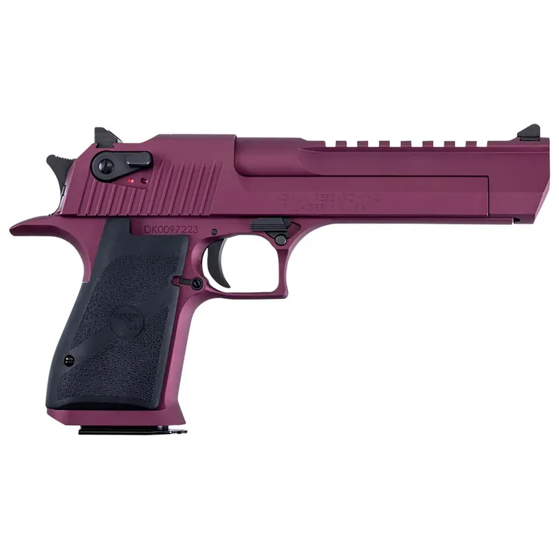 Magnum Research DE44BKC Desert Eagle Black Cherry 44 Mag 7+1 6" Black Barrel, Metallic Black Cherry Cerakote Serrated Slide, Aluminum Frame w/Picatinny Rail & Beavertail Black Rubber Grips