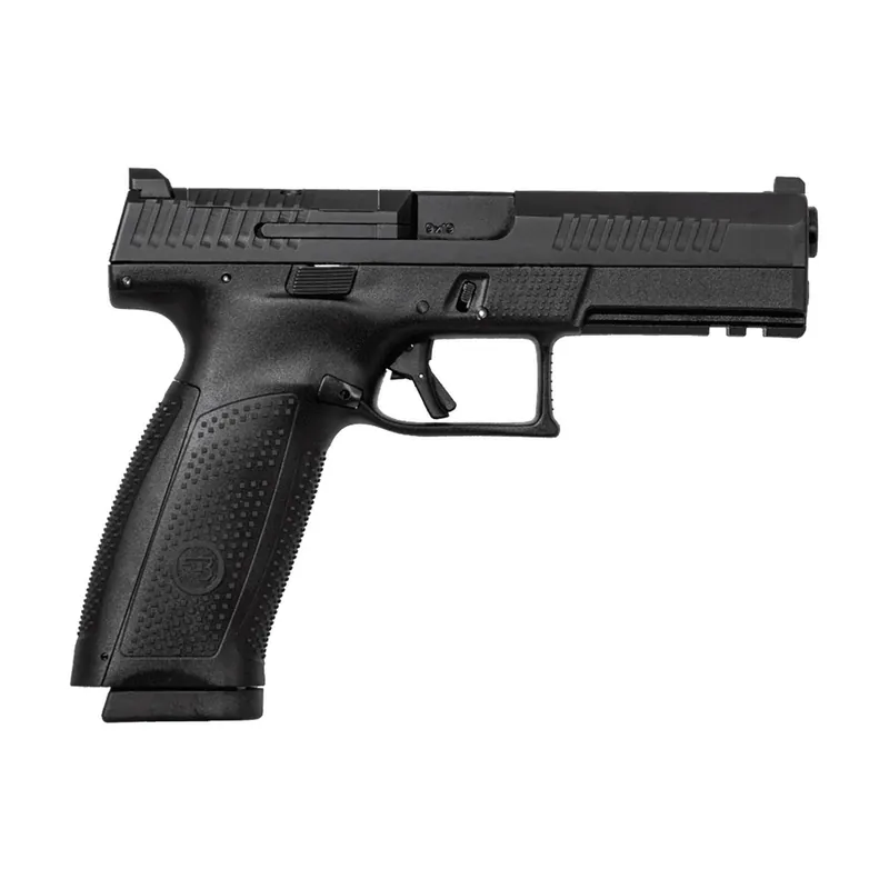 CZ-USA 01550 P-10 F 9mm Luger 10+1 5.10" Black Steel Barrel, Black Nitride Optic Ready/Serrated Steel Slide, Black Polymer Frame w/Picatinny Rail, Ambidextrous