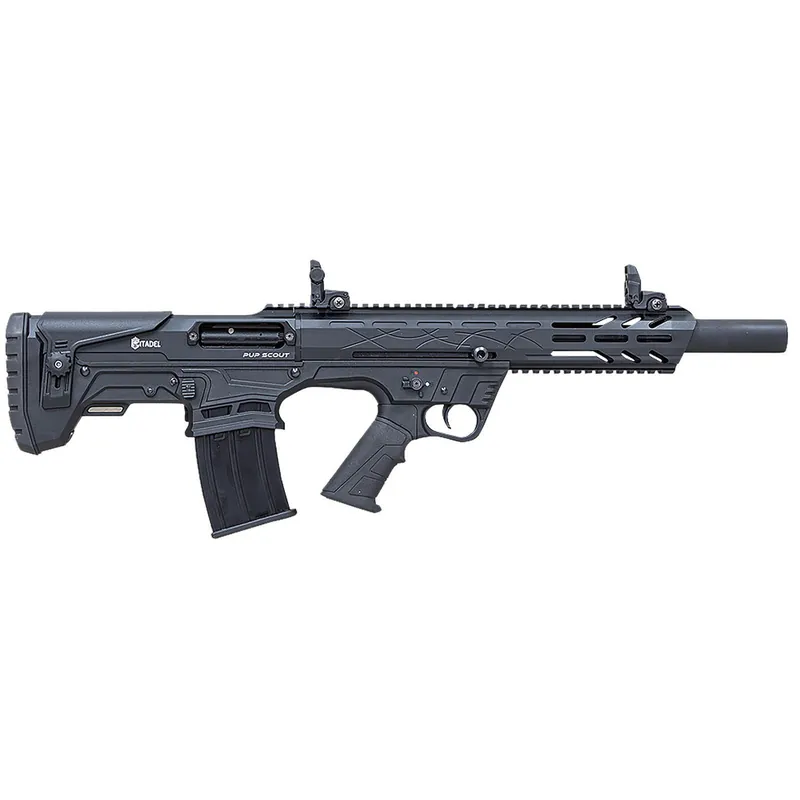 Citadel FRPS1218 Pup Scout 12 Gauge Semi-Auto 3" 5+1 18.50" Black Steel Barrel, Black Picatinny Rail Aluminum Receiver, Picatinny Handguard, Black Adj Cheek Riser Synthetic Stock