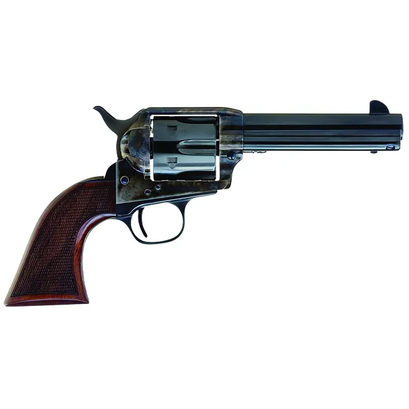 Cimarron AR400 Arizona Ranger 357 Mag 6 Shot, 4.75" Blue w/Engraved "Arizona Ranger" Steel Barrel, Blued Cylinder, Color Case Hardened Steel Frame, Checkered Walnut Grip, Exposed Hammer