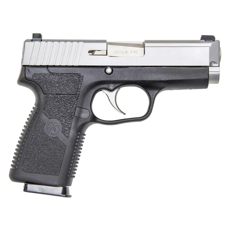 Kahr Arms KP4043NA P 40 S&W Caliber with 3.60" Barrel, 7+1 Capacity, Black Finish Frame, Serrated Matte Stainless Steel Slide, Textured Polymer Grip & TruGlo Night Sights