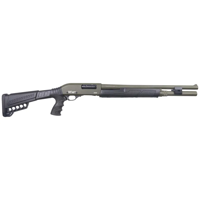 Gforce Arms GF2P12 GF2P 12 Gauge Pump 3" Chamber 7+1 20" Fixed Cylinder Bore, OD Green Barrel/Rec, Black Furniture, 5rd Shell Carrier Stock, Rubber Pistol Grip, Blade Sight, 3rd Shell Holder on Rec