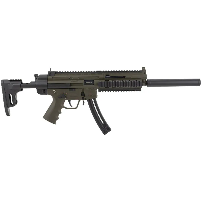 GSG GSG219GERGGSG1622G GSG-16 Full Size 22 LR 22+1 16.25" Black Green Polymer Receiver Black Collapsible w/Storage Compartment Stock Right Hand